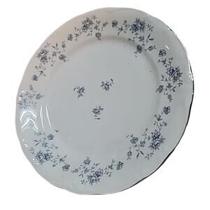 JOHANN HAVILAND Bavaria Blue Garland 10" Dinner Plate Germany SILVER RIM